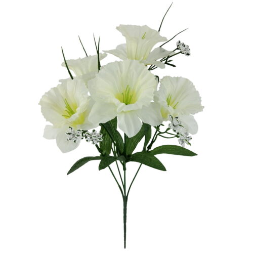 Mainstays 13in Indoor Artificial Daffodil Pick with Leaves, Cream Color,....