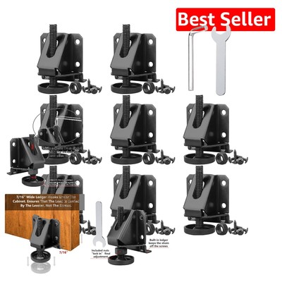 8-Pack Adjustable Furniture Levelers with Lock Nuts - Stability for Heavy Items