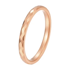 2mm Rose Gold Plated Tungsten Carbide Wedding Engagement Band Ring for Women