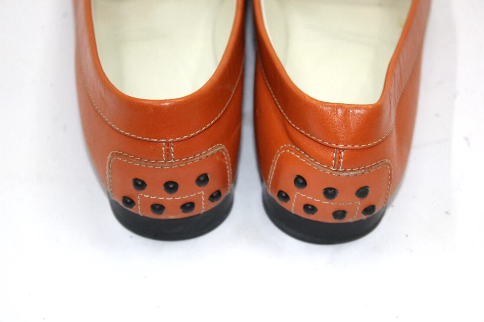 TOD'S Zapatos Mujer Talla 6.5 Europa 37 Naranja Cuero S8821 Foto 4 de 4