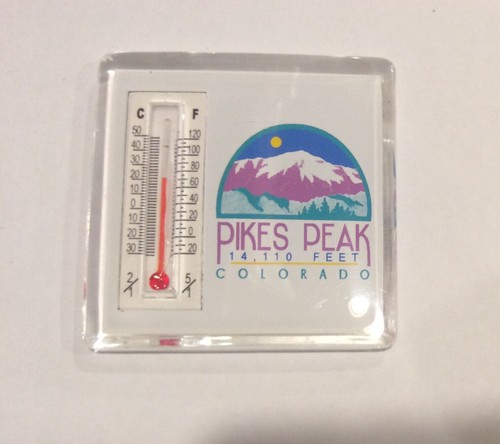 Pikes Peak Colorado 14110 Feet Thermometer Acrylic Fridge Magnet