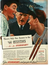 1946 Eversharp Pen Pencil Skyliner Set Baseball Players Umpire arguing Ad