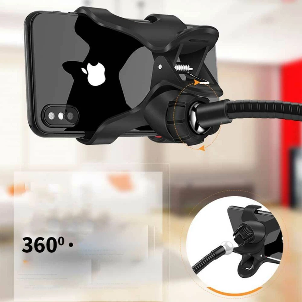 2 Flexible 360 Mobile Cell Phone Holder Lazy Bed Desktop Bracket Mount Stand - Image 4 of 4