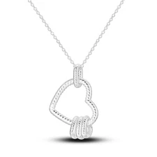 MULA Original Snake Bone Heart Love Pendant Necklace For Women 925 Silver Plated