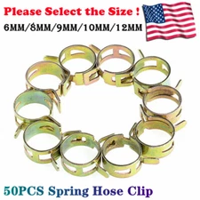 50PCS Assorted Spring Hose Clamp Fastener Fuel Water Line Pipe Air Tube Clip Kit
