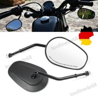1 Paar Motorrad Spiegel Rückspiegel Schwarz 8mm Für Harley Touring Electra Glide