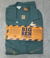 NEW Old Stock w Tags Vintage Wrangler Big Ben Green Sportsman Coveralls Sz 36 R
