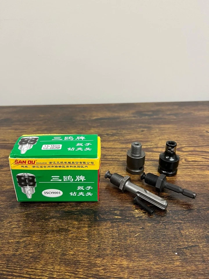 6Pcs Drill Chuck Capacity Set with 1.5-13 Mm Drill Chuck Converter 1/2-20UNF Mou