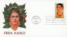 FRIDA KAHLO MEXICAN ARTIST WIFE OF DIEGO RIVERA  2001 FLEETWOOD CACHET FDC UNADD