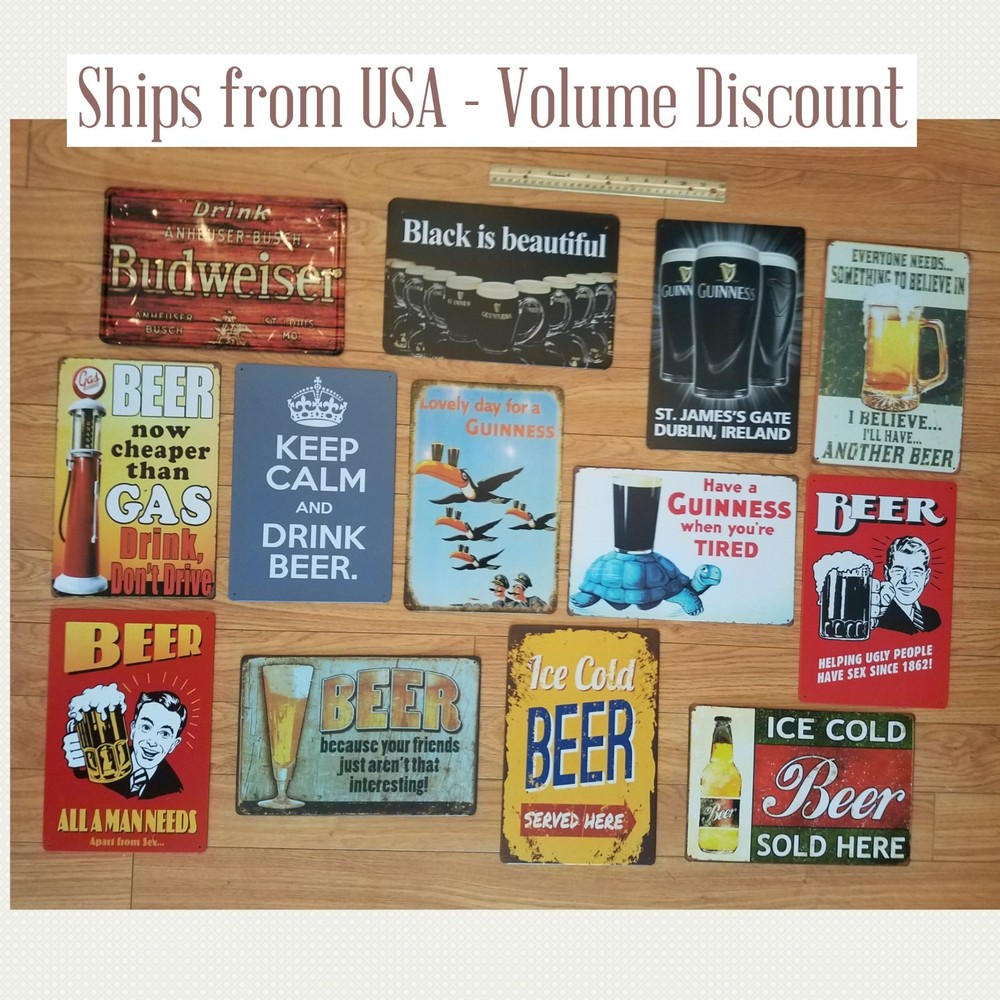 Beer Signs, Tin Beer Signs, Metal Beer Signs, Beer Gifts, Mancave Signs, Garage