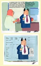 DILBERT Animation Cel: The BOSS W/Martini Cel on Semi-Gloss BG(inc. Dialog)+Dwg.