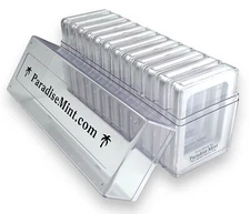 Paradise Mint 12 Case Storage Box With 12 White Single Coin Storage Cases NGC