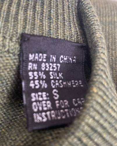 Paul Stuart Men's Silk Cashmere Blend Crewneck Jumper Sweater Sz Small Green - Picture 4 of 4
