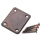 Metal Neck Plate with 4 screws for Replacement Electric Guitar Part Red copper