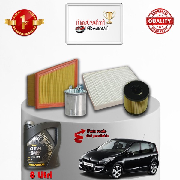 Inspektionskit Filter Und ÖL Renault Scenic III 2.0 DCI 110KW 150CV Von 2009->-image