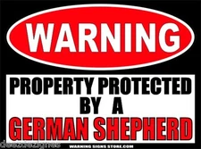 German Shepherd Beware of Dog Property 6" Warning Sticker Sign Yard Decal WS250