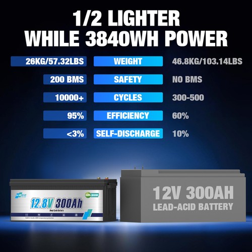 Batería LiFePO4 Litio 12V 100Ah 200Ah 140AH 300Ah BMS Bluetooth + Cargador - Imagen 63 de 99
