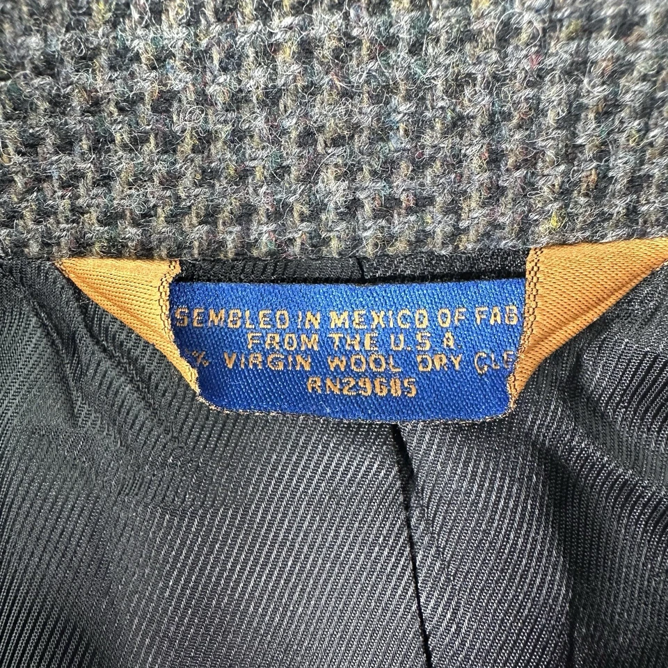 Jaqueta masculina PENDLETON 100% lã blazer terno tamanho 40r tweed - Imagem 3 de 4
