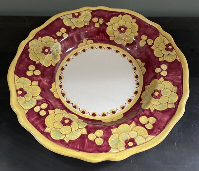 Ravello Ceramiche D Arte Hand Painted Italian Pasta Plate Sunflower  11 x 11