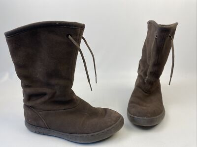 Adidas Suede Leather Moccasin Boots Booties Brown size 7 US Q22918