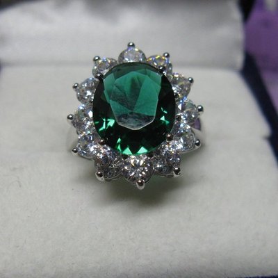 Bague Dolly-Bijoux Émeraude Cz Argent 925 Rhodié - Taille 50 - Neuf Avec Étiquettes