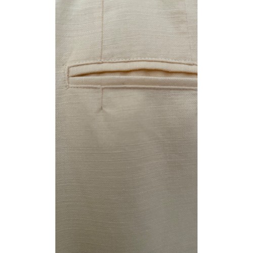 Pleated Linen Trousers Yellow Dress Pants Career Casual Size 16 petite - Picture 5 of 10
