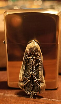 1 piece Brass Skeleton Prayer sticker lighter DIY accessories