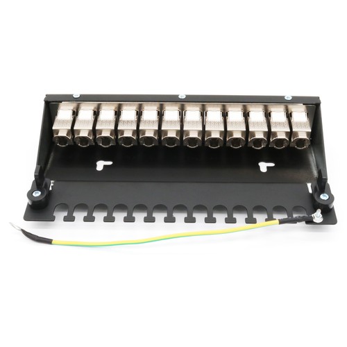Cat8 Patchpanel 12 Port Keystone Cat 8.1 Rj45 geschirmt Gehäuse Aufputz Desktop - Bild 3 von 12