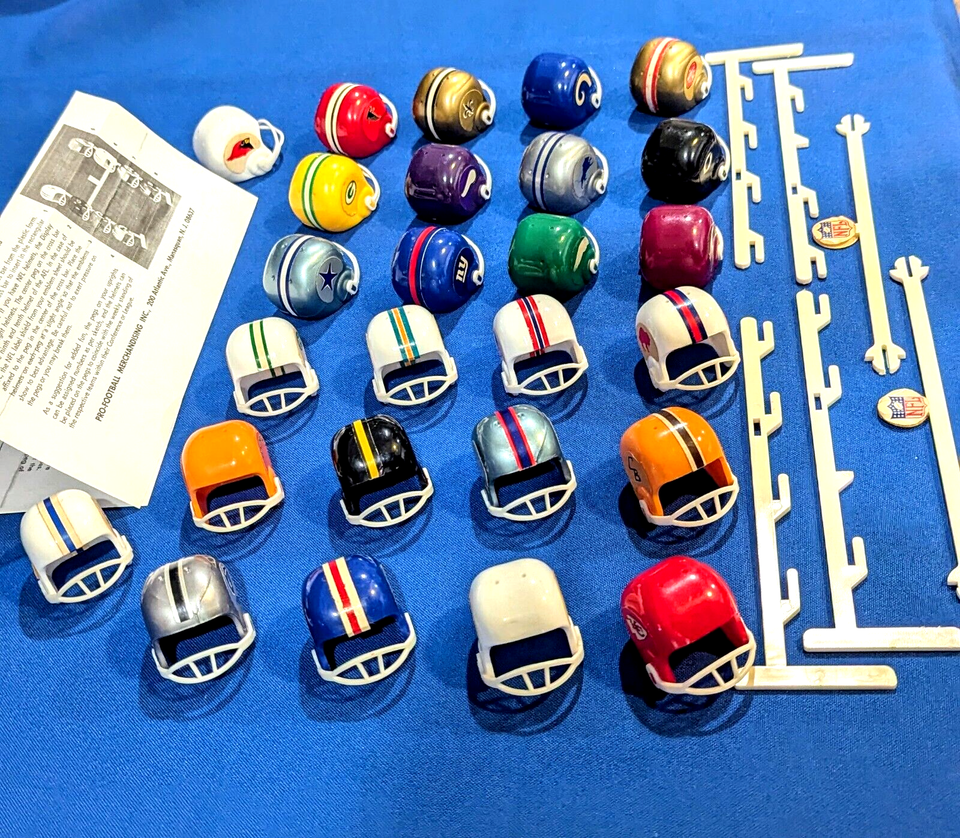 Lot (26) 60's AFC/NFC VTG NFL Mini Gumball Football Helmets + "H