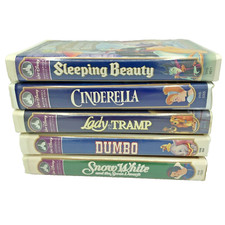 VTG LOT of 5 VHS Classic Masterpiece Collection Walt Disney Movies Vintage Read