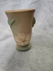 Vtg.  Weller Art Pottery Pink-Tan Dogwood 1930's Matte Glaze Vase Art Deco VGC
