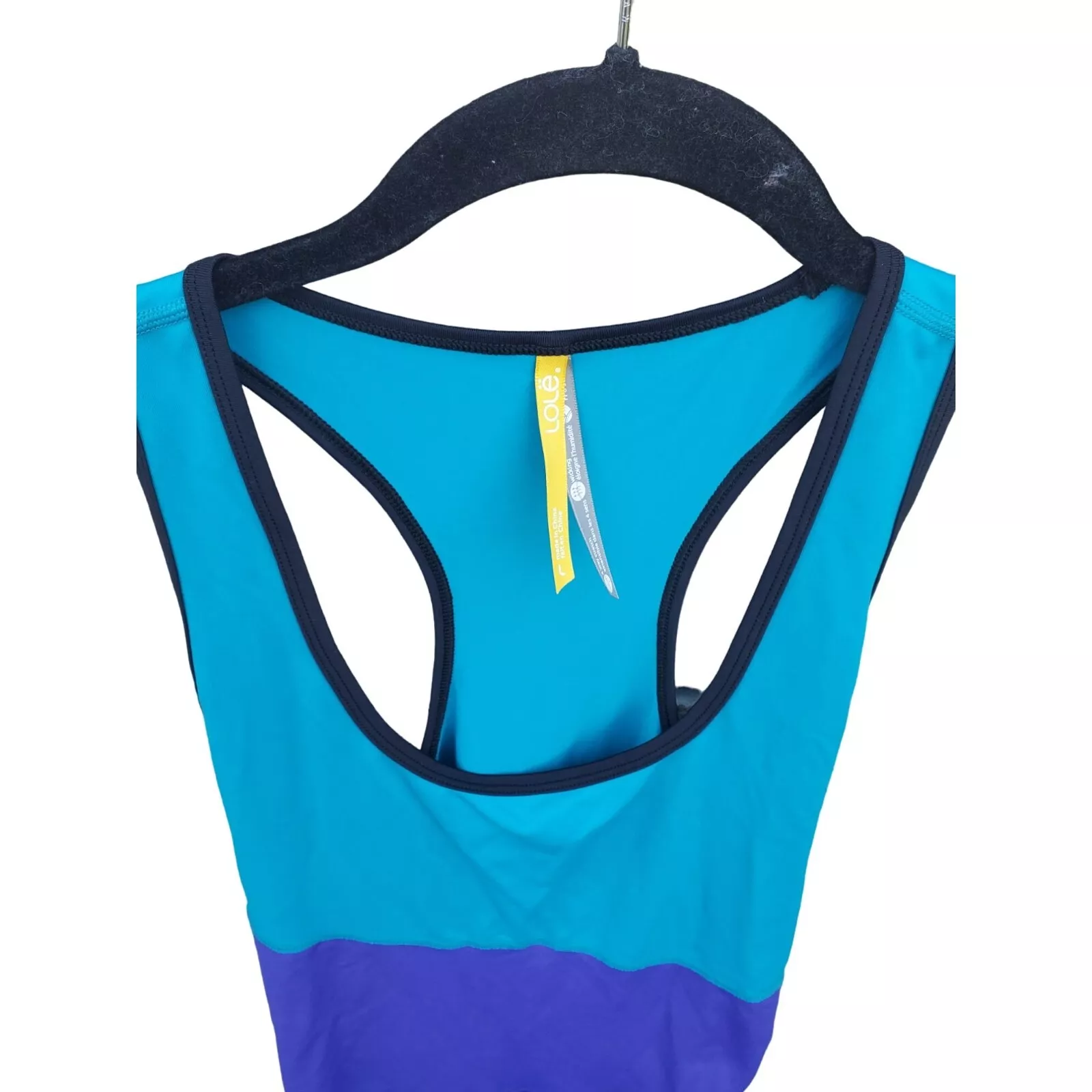 lole racer back color block sleeveless workout yoga tank-top