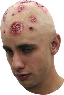 Prothese Glatzenkopf Mütze - Ideal für Halloween & Zombie Kostüm - robust