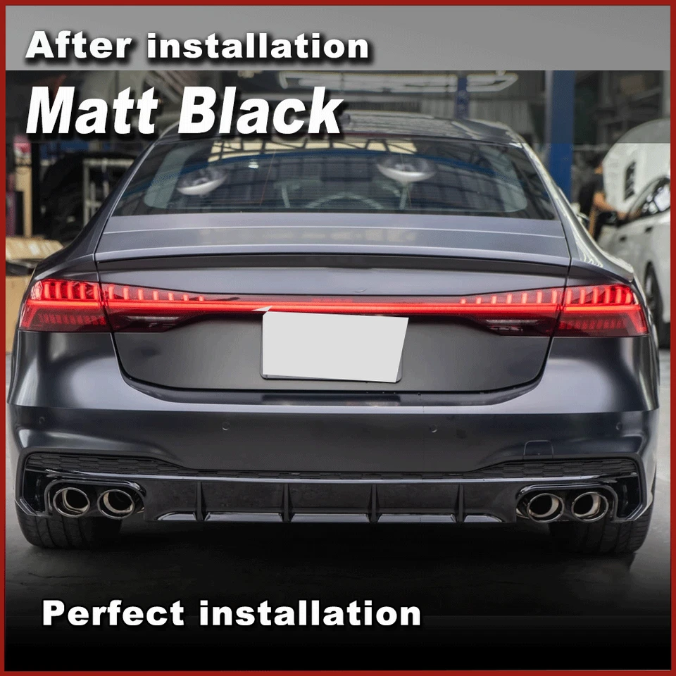 Labio difusor de parachoques trasero con puntas de escape para Audi A7 Quattro Sportback 2019-2020 Foto 2 de 4