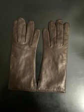 Coach Leather Gloves 100 Cashmere Lining Brown Size 8 New
