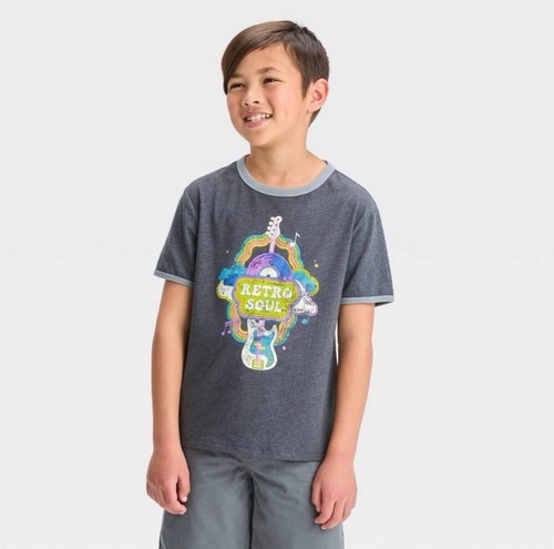 Cat & Jack Short Sleeve Ringer Tee & All In Motion Shorts Set Boys Size L(10/12) - Picture 2 of 14