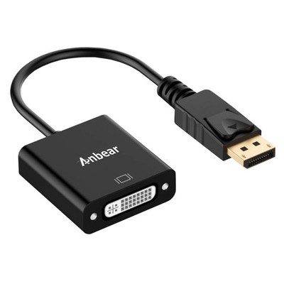 DisplayPort To DVI Adapter DP To DVI-D Male To Female Video Converter Plug