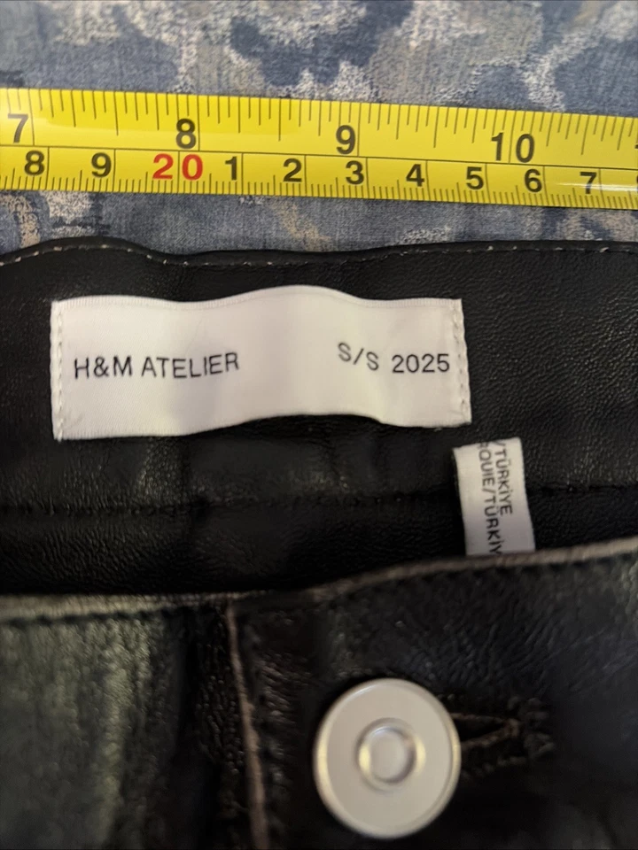 H&M Atelier Men’s Vegan Leather Pants In Black Size 34x30 - Image 3 of 4