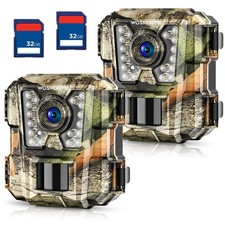 WOSPORTS Mini Trail Camera 2 Pack 24MP 1080P HD, 2 Count Pack of 1 , camo