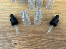 Set of 20 x 10ml Glass Dropper Bottles with Dropper Lids - New without Packaging