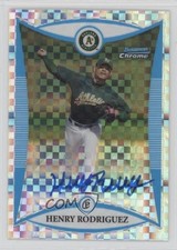 2008 Bowman Chrome Prospects Prospect X-Fractor 168/250 Henry Rodriguez Auto 4f5