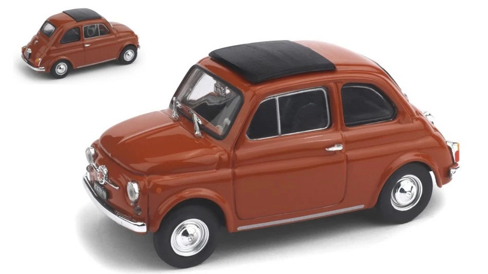 MODELLINO AUTO EPOCA STATICO BRUMM FIAT 500F CHIUSA 1965-1972 ROSSO SCALA 1/43 - Immagine 3 di 4