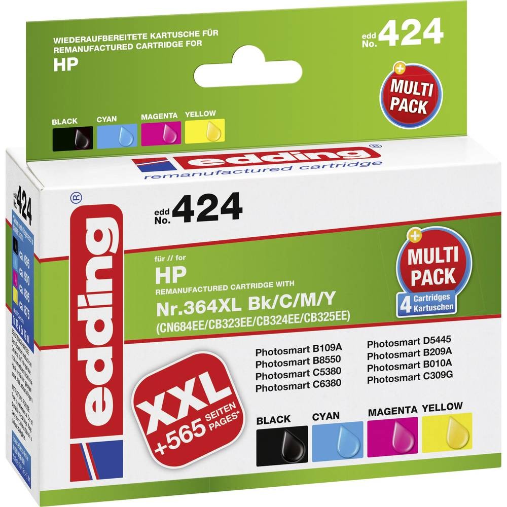 Encre Edding compatible HP 364XL CN684AE CB323EE cartouche pour impression jet d'encre