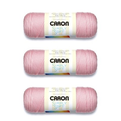 Simply Soft Soft Pink Yarn - 3 Pack of 170g/6oz - Acrylic - 4 Medium (Worsted) -