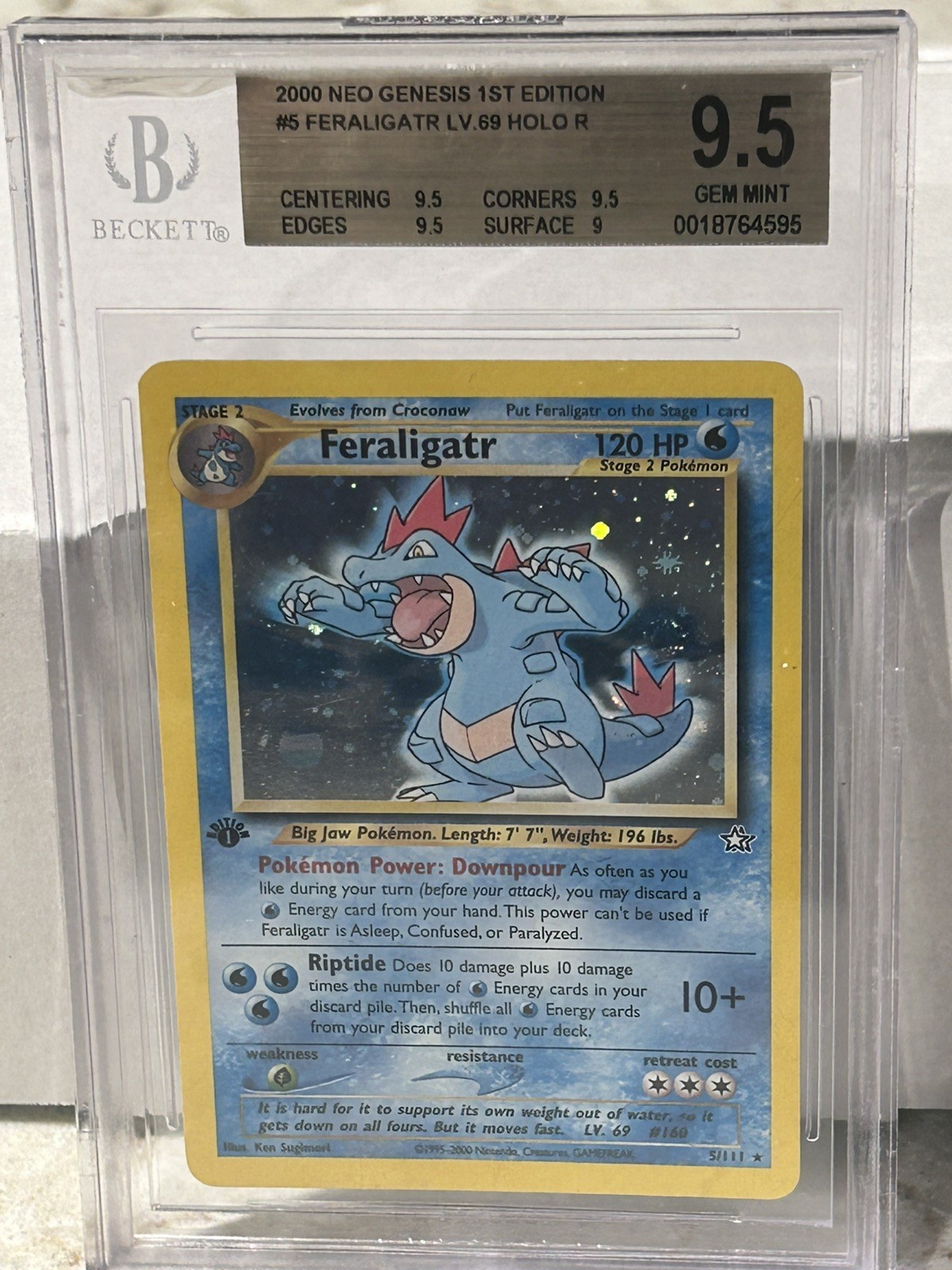 Pokemon Feraligatr Neo Genesis 1st Edition Holo Rare #5 BGS 9.5