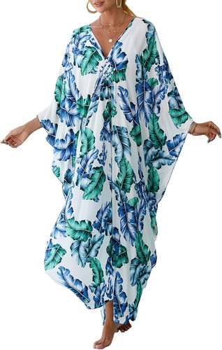 Damen Animal Print Kaftan Kleider Übergröße Badeanzug Coverup Sommer Badeanzug - Bild 165 von 275