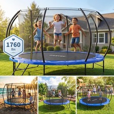 14 ft Outdoor Trampoline 1760LBS for Kids  Adults W/Enclosure Net and Ladder