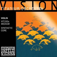Vision Titanium Orchestra Violin String Set - Medium, removeable ball E