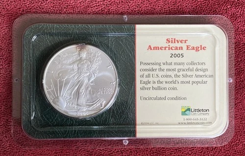 2005 American Eagle Walking Liberty 1 Oz Fine Silver Dollar Uncirculated Toning