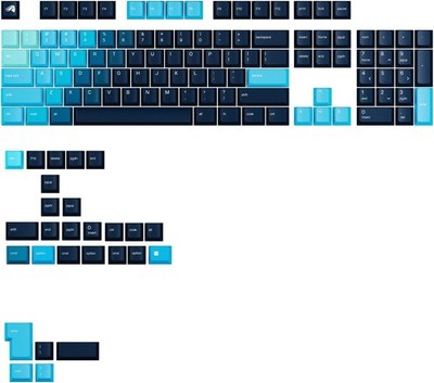 Glorious GPBT Celestial Ice Gradient Keycaps 114 Keys Cherry PBT Dye-Sub